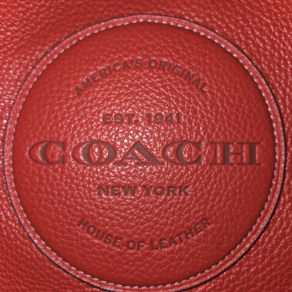 Coach Rich Red Leather Detail